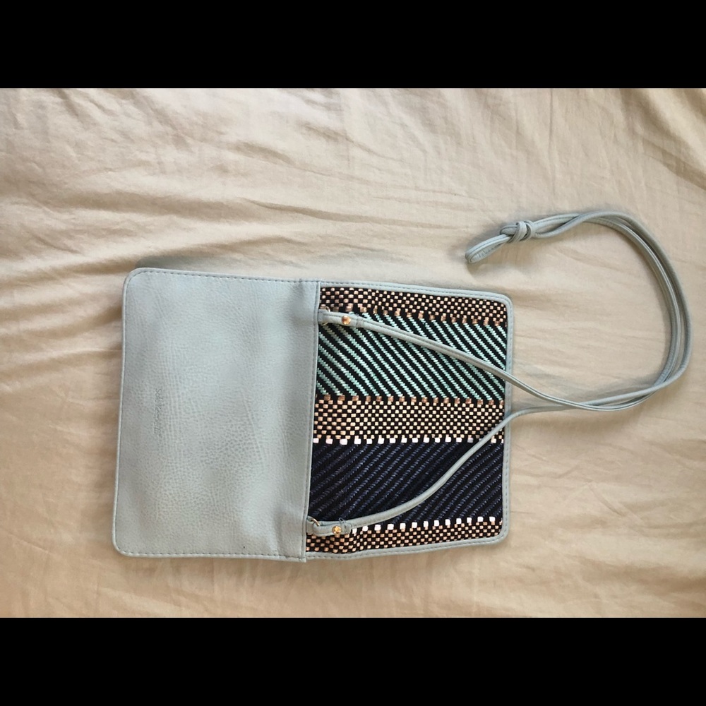 Turquoise white and blue purse